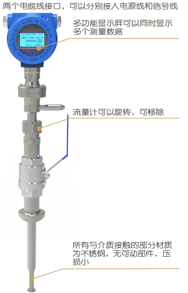 DN32熱式氣體質量流量計結構圖